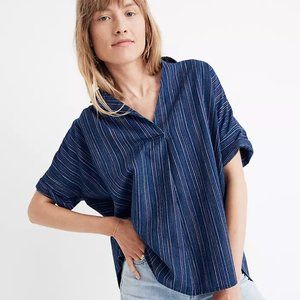 Madewell Courier Button-Back Shirt in Cecile Stripe Large